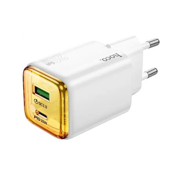 HOCO Incarcator Retea HOCO N52, 20W, 3A, 1 x USB-A - 1 x USB-C, Alb