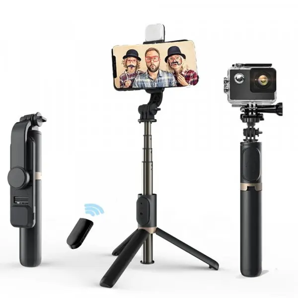 techsuit Selfie Stick Bluetooth Techsuit Q03s, Universal, Negru