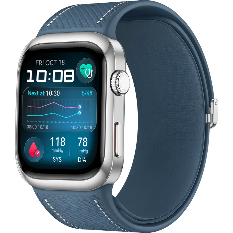 Huawei Ceas inteligent Huawei Watch D2, Luca-B29, Carcasa din aluminiu, Curea piele ecologica, Albastru