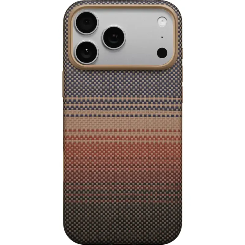 Pitaka Carcasa Pitaka Aramid UltraGuard Sunset compatibila cu iPhone 17 Pro Max, Portocaliu