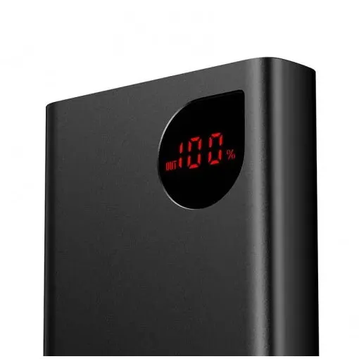 BASEUS Baterie externa Baseus Adaman Metal, 20000mAh, PD 3.0 + QC 3.0 22.5W, 2 x USB; 1 x USB Type-C, digital display pentru status baterie, total 3A, Negru