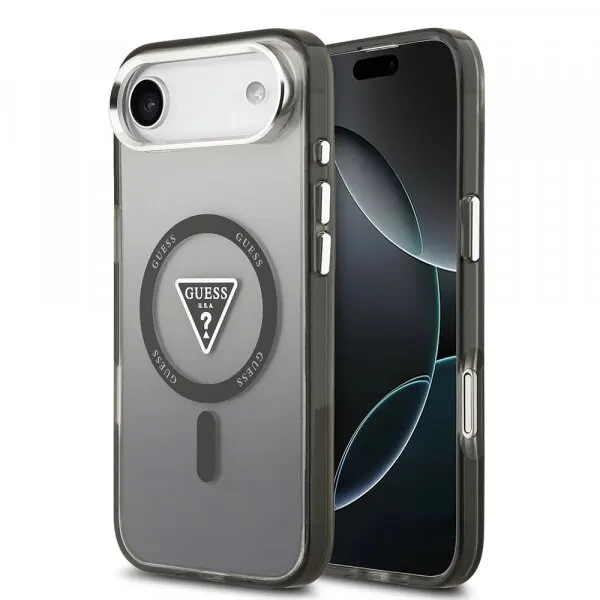 Guess Husa MagSafe pentru Apple iPhone 17 Air, Guess, IML Gradient Triangle Logo, Neagra