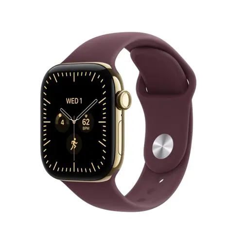 Smartwatch Apple Watch 12, GPS + Cellular, 42mm, Ecran Retina LTPO OLED, Chip S11 cu Procesor Dual-Core, 64GB Flash, Wi-Fi, Bluetooth, Carcasa Titanium, Curea Sport Band S/M (Auriu)