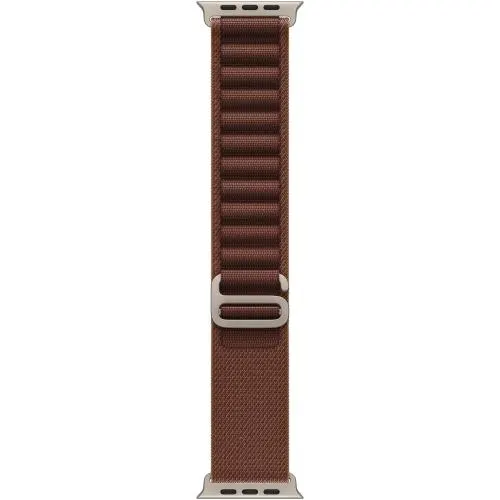 Curea pentru Apple Watch 49mm, Burgundy Alpine Loop, Natural Titanium Finish, Medium