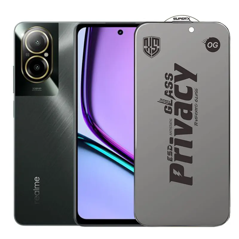 Flippy, Folie de Sticla Privacy OG pentru Realme C67, Flippy, Sticla Securizata ESD Antistatica