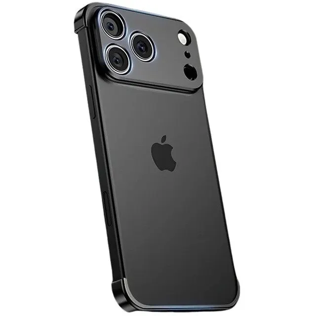 Carcasa de Telefon, Flippy, Compatibila Apple iPhone 17 Pro, Fara Rama, doar Colturi si Camera, din Metal, Grosime 0.1