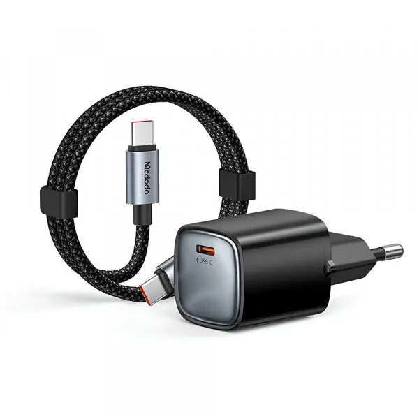 Mcdodo Incarcator Retea Cu Cablu USB-C Mcdodo Nano CH-4433, 45W, 3A, 1 x USB-C, Negru