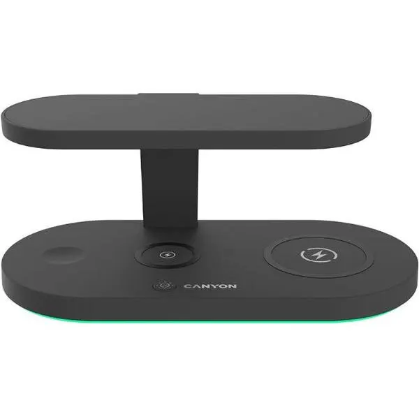Canyon Incarcator wireless 5in1 Canyon WS-501, Sterilizator UV, QC24W / PD36W, 15W/10W/7.5W/5W, Negru