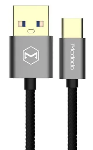 Cablu de date Mcdodo Fast Grey, Type-C, 1m, 2.4A max, USB 3.0 (Gri)