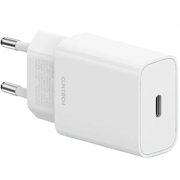 Cuktech Incarcator Retea Cuktech HA716C, 20W, 3A, 1 x USB-C, Alb