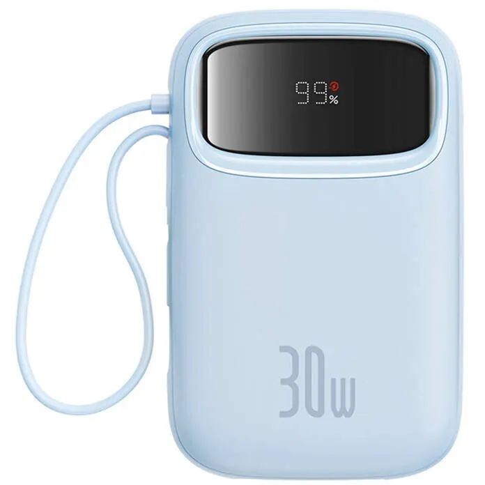 BASEUS Baterie externa Baseus, QPow 2, 10000mAh, 30W, 2xUSB-C, albastru