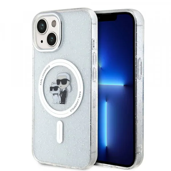 Karl Lagerfeld Husa MagSafe pentru Apple iPhone 15 Plus, Karl Lagerfeld, Glitter Karl & Choupette, Transparenta