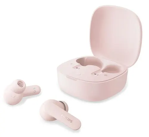 Casti True Wireless In-Ear Philips TAT2100PK/00, Bluetooth 6.0, Microfon, IPX4, Autonomie 36h (Roz)