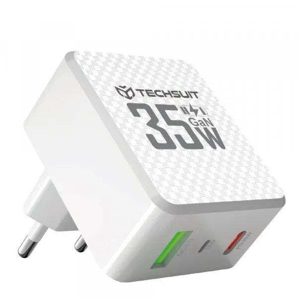 techsuit Incarcator Retea Techsuit CHPD173 Tiny, 35W, 3A, 1 x USB-A - 1 x USB-C, Alb