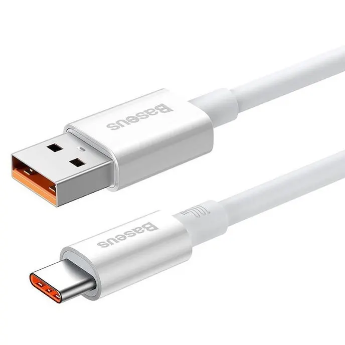 BASEUS CABLU alimentare si date Baseus Superior, Fast Charging Data Cable pt. smartphone, USB la USB Type-C 100W, 1m, Alb P10320102214-01