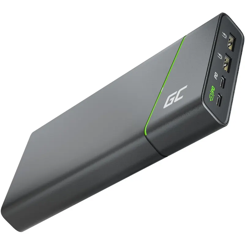 Green Cell Acumulator Extern Green Cell GC PowerPlay Ultra 26800mAh 128W 4-Port 2x USB-C 65W si 27W Power Delivery si 2x USB Ultra Charge Power Bank pentru laptop, MacBook, iPad, iPhone, Nintendo Switch