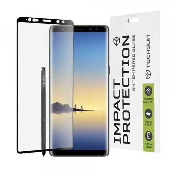 techsuit Folie de protectie Ecran Techsuit pentru Samsung Galaxy Note 8 N950, Sticla Securizata, Full Glue, 111D, Neagra