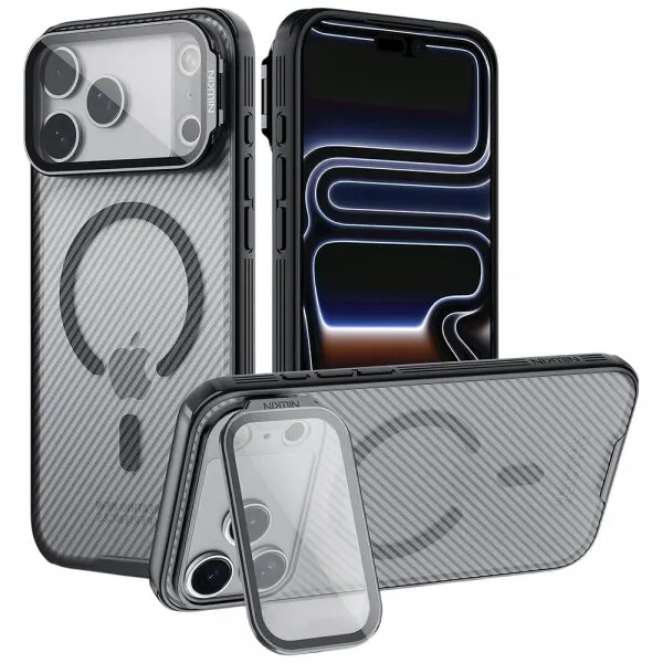 NILLKIN Husa MagSafe pentru Apple iPhone 18 Pro / 17 Pro, Nillkin, CamShield Prop, Neagra Transparenta