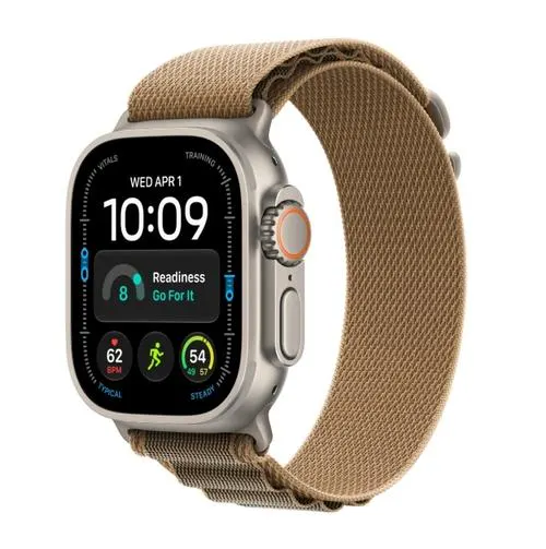 Smartwatch Apple Watch Ultra 4, GPS + Cellular, 49mm, Ecran Retina LTPO OLED, Chip S11 cu Procesor Dual-Core, 64GB Flash, Wi-Fi, Bluetooth, Carcasa Titanium, Curea Alpine Loop Large (Argintiu)