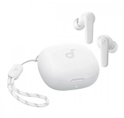 Casti TWS Anker „Soundcore R50i v2”, tip butoni, utilizare multimedia, Bluetooth 5.3, 2 x mic, durata baterie pana la 30 ore (Alb)