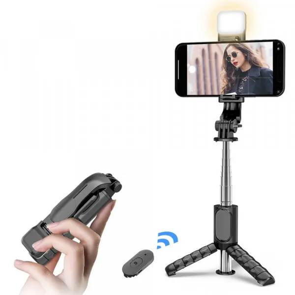 techsuit Selfie Stick Bluetooth Techsuit Q11s, Universal, Negru