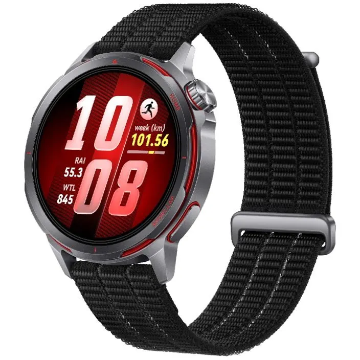 Huawei Ceas inteligent Huawei Watch GT Runner 2, 1.32 inch, AMOLED, Carcasa din aliaj de titan, cu curea tesuta AirDry, Negru