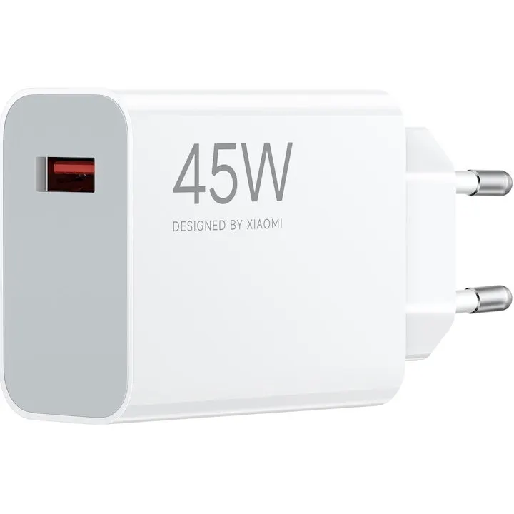 Xiaomi Incarcator retea Xiaomi BHR07SLEU, 45W Turbo Charging Power (Type-A) EU, port USB Type-A, fara cablu, Alb