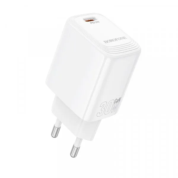 Borofone Incarcator Retea Cu Cablu USB-C Borofone BN28 Fuente, 30W, 3A, 1 x USB-C, Alb