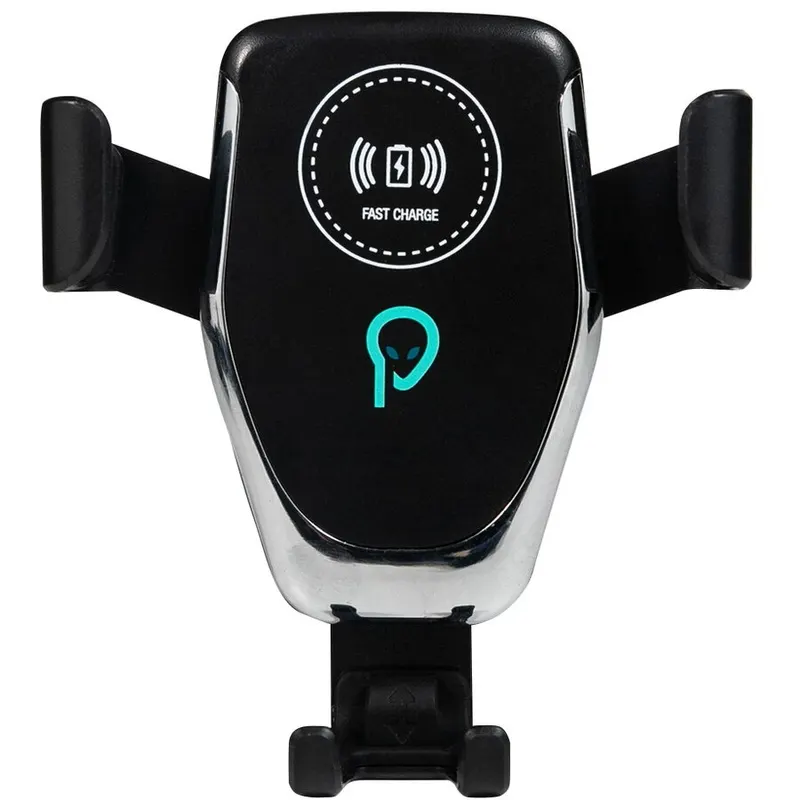 spacer Suport auto pentru telefon cu incarcare wireless Spacer 2 in 1 SPAA-AUTOCHG-01, fixare in grilaj, incarcare wireless Qi 10W, Negru
