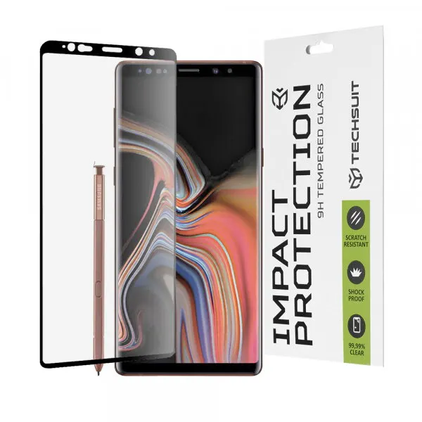 techsuit Folie de protectie Ecran Techsuit pentru Samsung Galaxy Note 9 N960, Sticla Securizata, Full Glue, 111D, Neagra