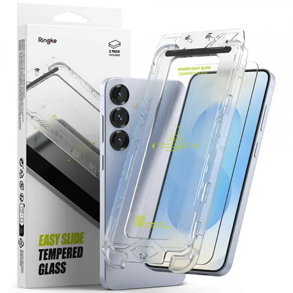 Ringke Folie de protectie Ecran Ringke Easy Slide pentru Samsung Galaxy S25 S931, Sticla Securizata, Full Glue, Set 2 bucati