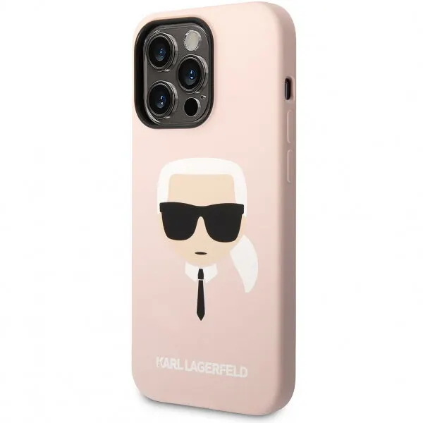 Karl Lagerfeld Husa MagSafe pentru Apple iPhone 14 Pro, Karl Lagerfeld, Silicone Karl Head, Roz