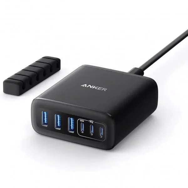 Anker Incarcator Statie Anker, 112W, 3A, 3 x USB-A - 3 x USB-C, Negru A2154G11