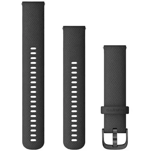 GARMIN Curea de schimb Garmin 010-12932-11, Quick Release, Silicon, 20mm, Negru/Gri