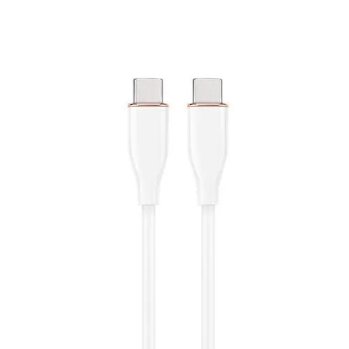 Cablu alimentare si date GEMBIRD CC-USB2S-CMCM-1.5M-W, USB 2.0 Type-C (T) la USB 2.0 Type-C (T), 60W, 1.5m, protectie silicon, Alb