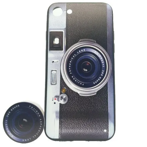 Apple, Husa Apple iPhone X / XS Multicolor Model Camera Foto Retro + Popsocket inclus