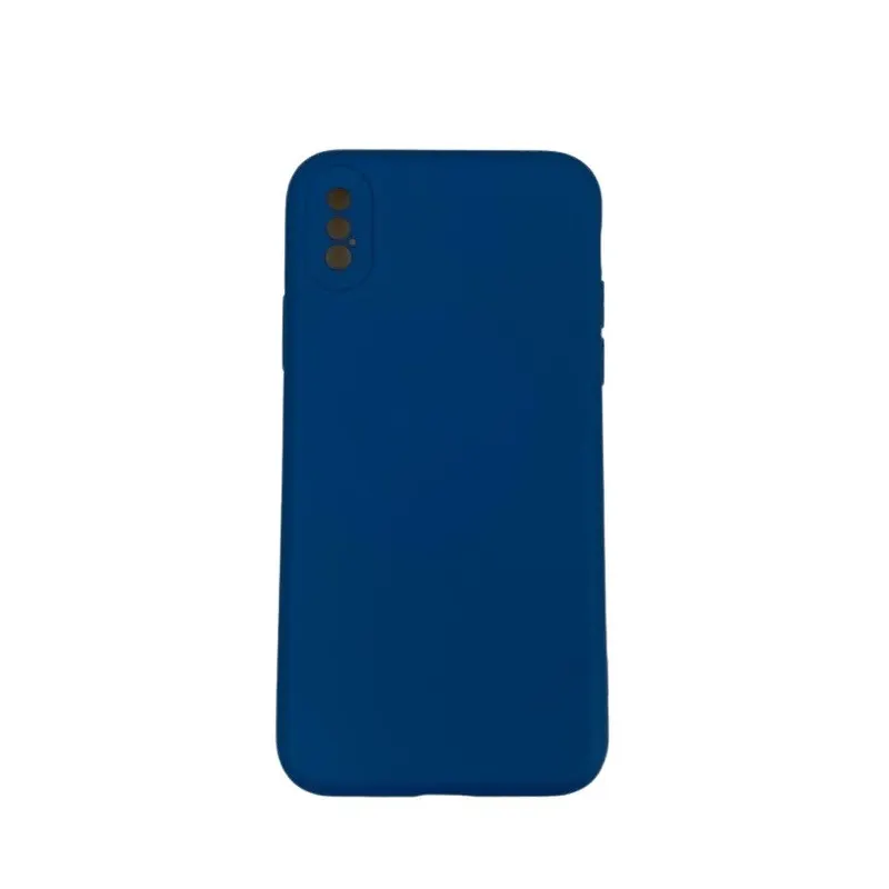 Apple, Husa protectie compatibila cu Apple iPhone X Liquid Silicone Case Albastru inchis
