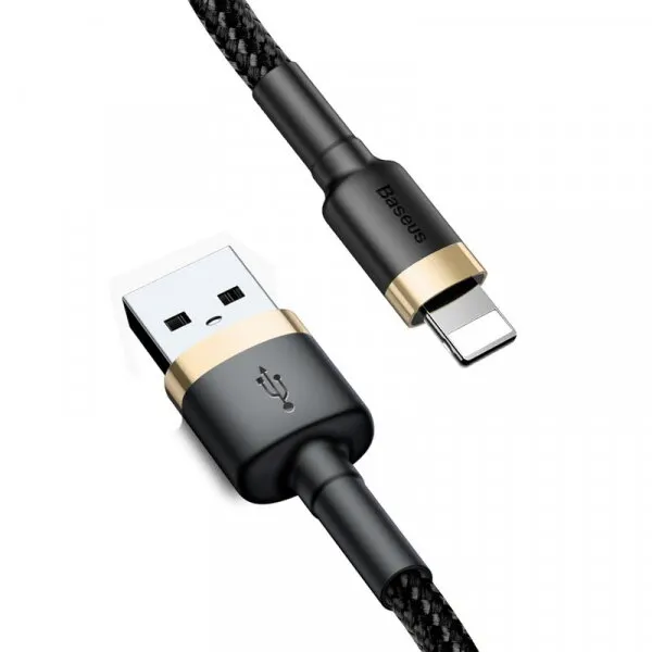 BASEUS Cablu Date si Incarcare USB-A - Lightning Baseus Cafule, 18W, 2m, Auriu CALKLF-CV1