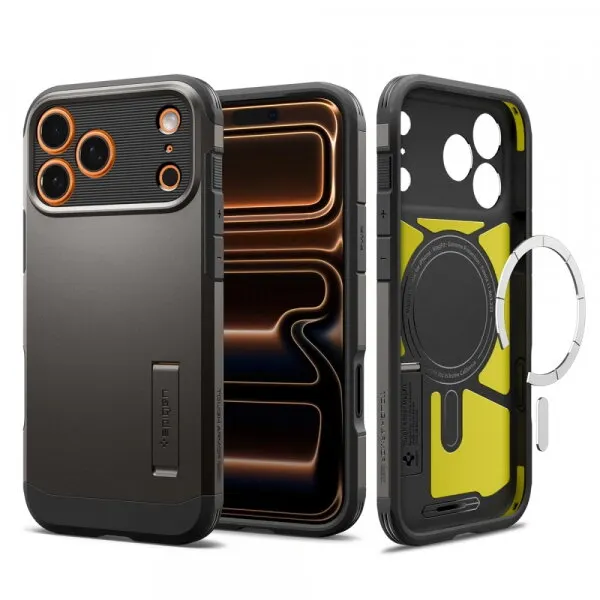 Spigen Husa MagSafe pentru Apple iPhone 17 Pro, Spigen, Tough Armor T, Gri ACS10362