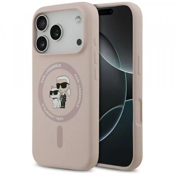 Karl Lagerfeld Husa MagSafe pentru Apple iPhone 17 Pro, Karl Lagerfeld, Ring Karl & Choupette, Roz