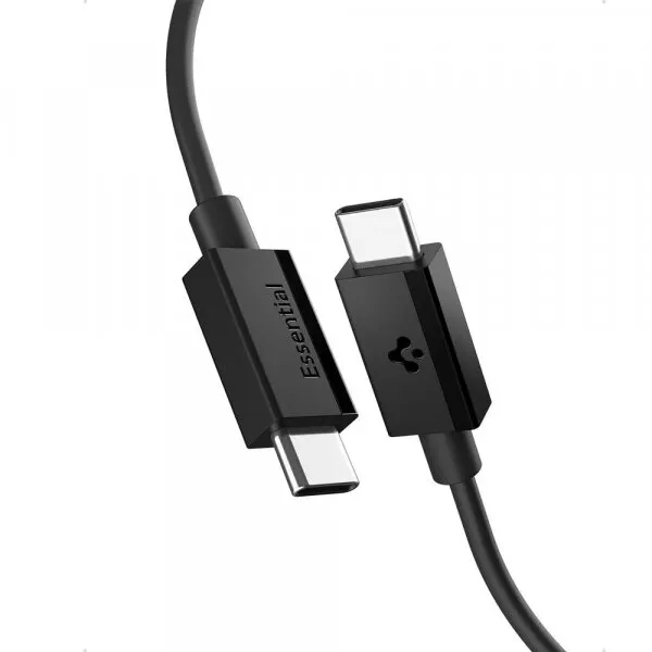 Spigen Cablu Date si Incarcare USB-C - USB-C Spigen Essential, 60W, 2m, Negru