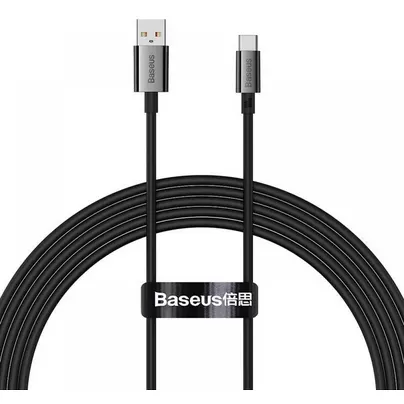 BASEUS CABLU alimentare si date Baseus Superior, Fast Charging Data Cable pt. smartphone, USB la USB Type-C 100W, 2m, negru