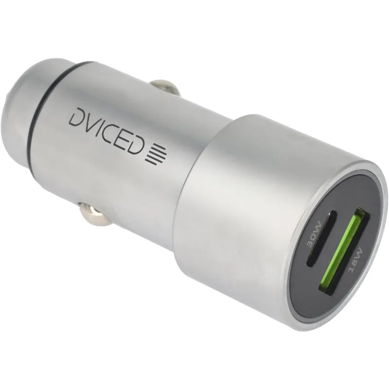Dviced Dviced Car charger 1 USB-A, 1 USB-C - Metal