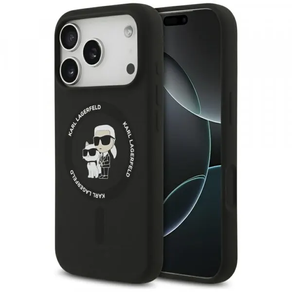 Karl Lagerfeld Husa MagSafe pentru Apple iPhone 17 Pro, Karl Lagerfeld, Ring Karl & Choupette, Neagra