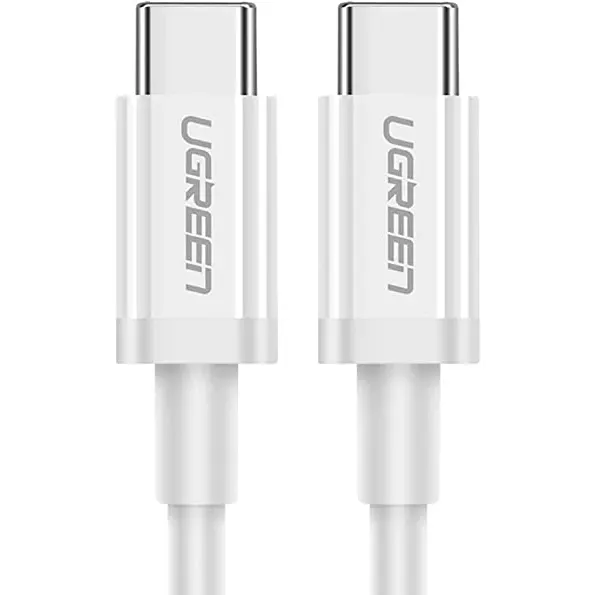 Ugreen CABLU alimentare si date Ugreen, US264, Fast Charging Data Cable pt. smartphone, USB Type-C la USB Type-C 60W/3A, nickel plating, PVC, 2m, alb