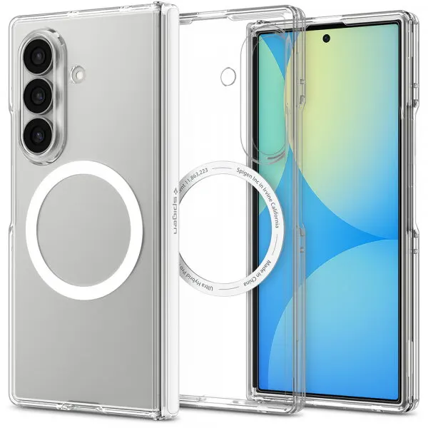 Spigen Husa MagSafe pentru Samsung Galaxy Z Fold8 Ultra F976, Spigen, Ultra Hybrid Pro, Transparenta Alba ACS11506