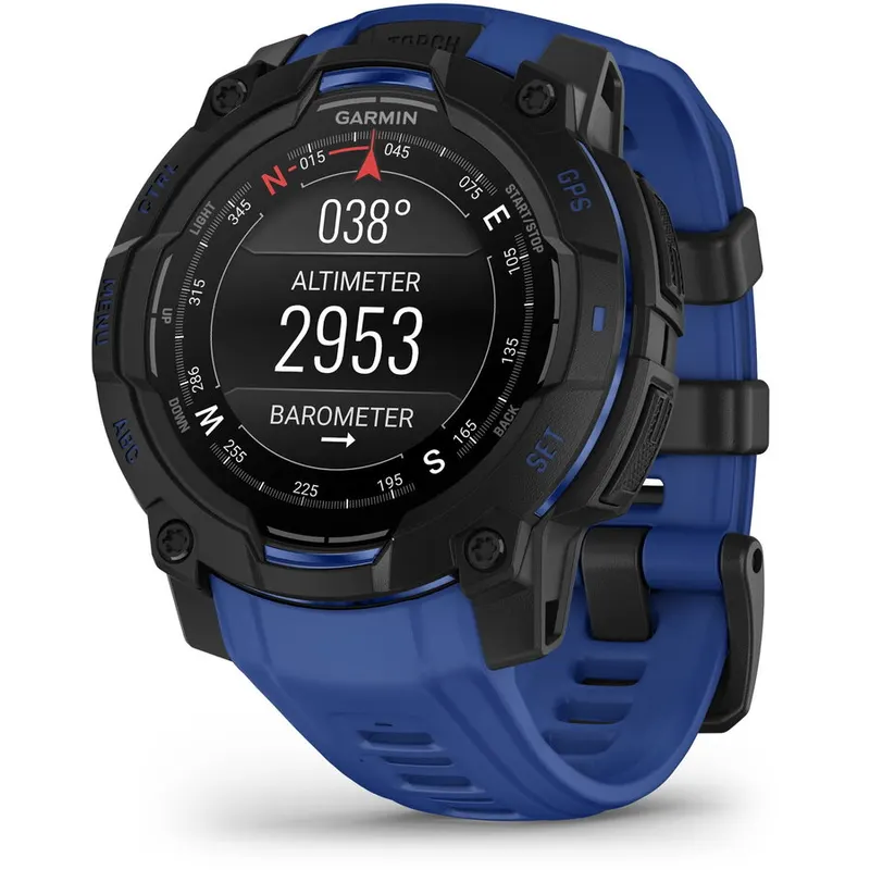 GARMIN Ceas Inteligent Garmin Instinct 3, 45mm, AMOLED, GPS, silicon, Negru-Albastru Bolt