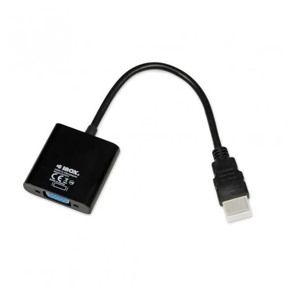 IBOX Adaptor video iBox IAHV01, HDMI la VGA, Negru