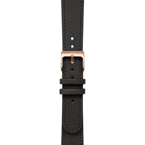 Bratara Withings, 18 mm, Piele, Piele cu cusaturi, catarama Pink gold, Negru