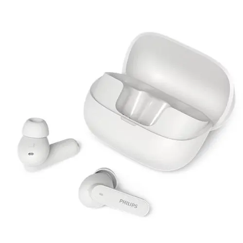 Casti True wireless In-Ear Philips TAT3000WT/00, ANC, Bluetooth 6.0, Auracast, 6 Microfoane, IPX4, Autonomie 48h (Alb)